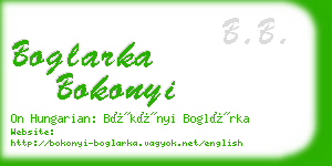 boglarka bokonyi business card